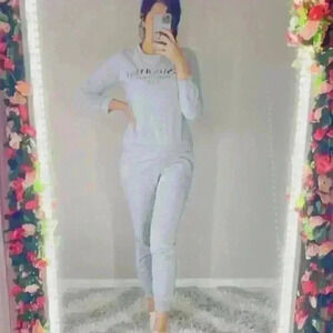 Gray two - piece Loungewear Set